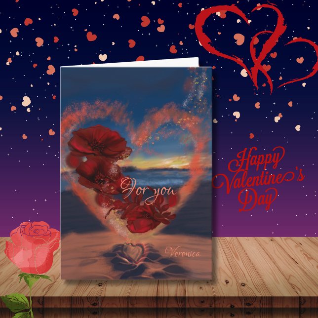 Flores do Cartão Cardíaco (Flowers from the heart Valentines day card)