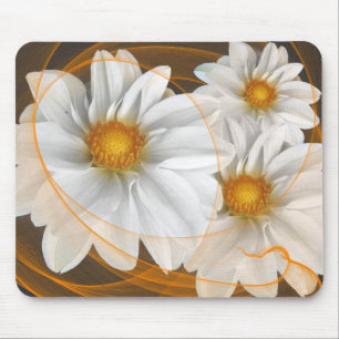 Flores do Mousepad Laranja Branco
