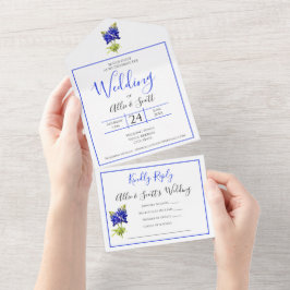 Flores do Texas Bluebonnet, casamento moderno