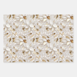 Flores Douradas Brancas de Lotus