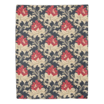 Flores Douradas Vermelhas Elegantes