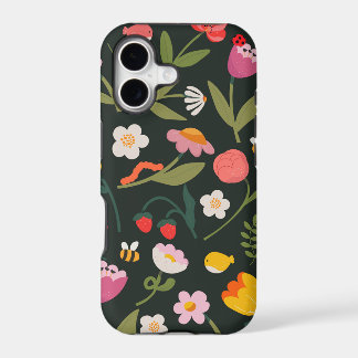 Flores e animais. Design de capa de iPhone