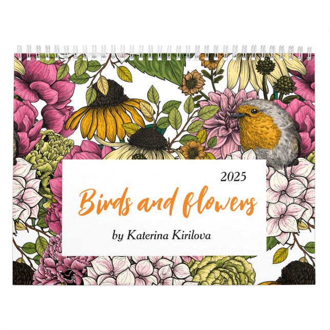 Flores e aves Calendário 2025 (Capa)