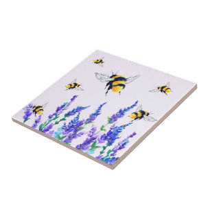 Flores e Azulejos cerâmicos de abelhas