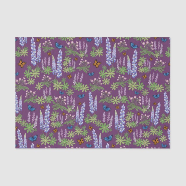 Flores e borboletas desacoplam papel de tecidos tr (Frente )