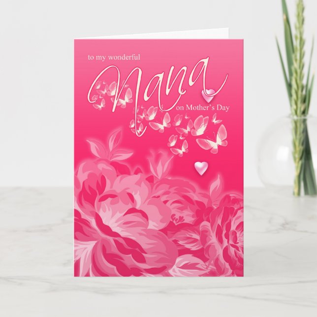 Flores e borboletas do cartão do dia das mães de (Frente)