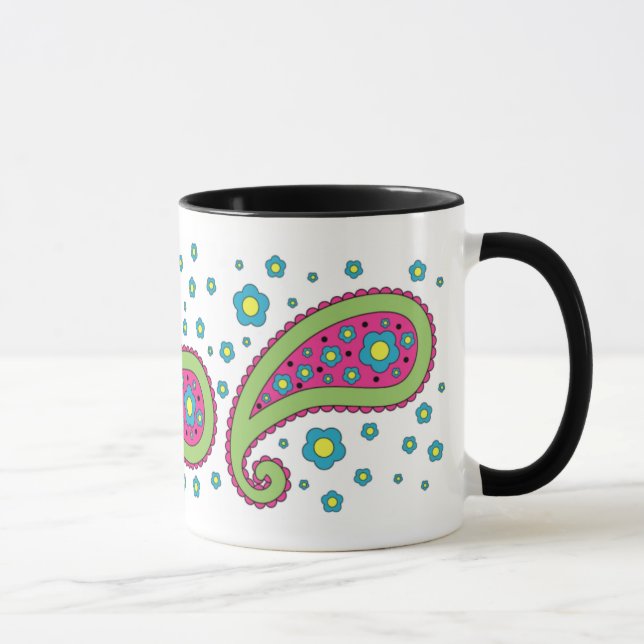 Flores e caneca de Paisley (Direita)