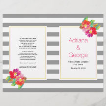 Flores e cinzas de aquarela, programa de casamento