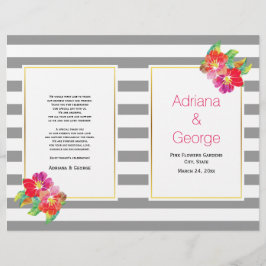 Flores e cinzas de aquarela, programa de casamento