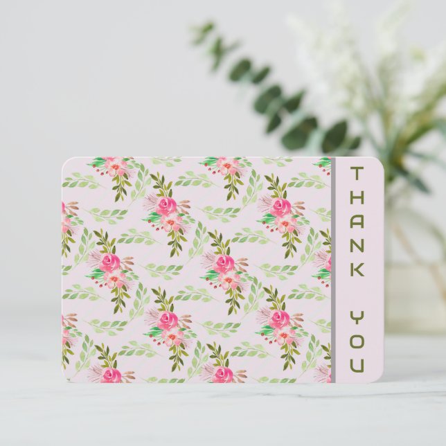 Flores E Folhas De Cartões de agradecimentos (Em pé/Frente)