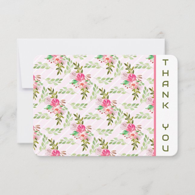 Flores E Folhas De Cartões de agradecimentos (Frente)