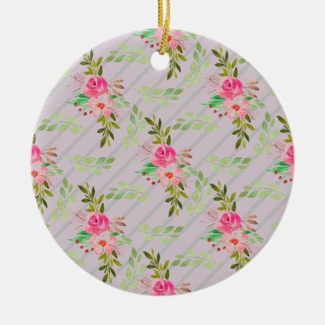 Flores E Folhas De Ornamento Cerâmico (Frente)