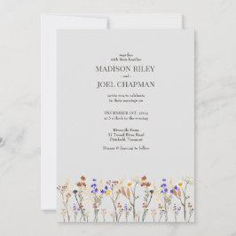 Flores e fotos selvagens Convite para Casamento