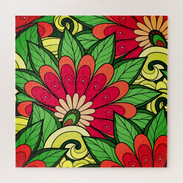 Flores E Grelha P6 - Quebra-cabeça (Horizontal)