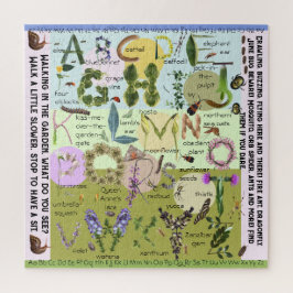 Flores e Insetos ABC Alphabet Quebra-cabeça