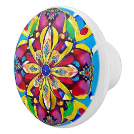 Flores e joias pintadas à mão inspiradas num padrã