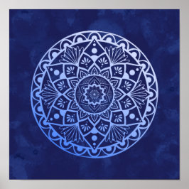 Flores e pontos Mandala - Impressão de gradiente a