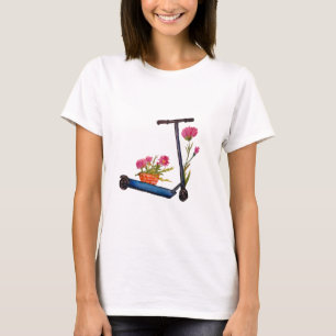 Flores e T-Shirt de Verão Ecológico para Patinetes