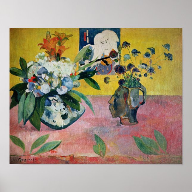 Flores e um Impressão japonês, 1889 (Frente)