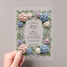 Flores Elegantes de Hortênsia Acrílico Casamento