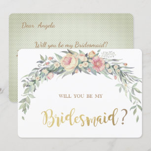 Flores em Aquarela, Bolinhas  Cartão de Damas de H