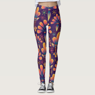 flores em leggings floridas