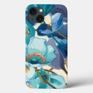 Flores em máscaras diferentes de roxo e de azul