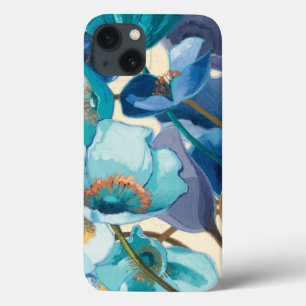 Flores em máscaras diferentes de roxo e de azul