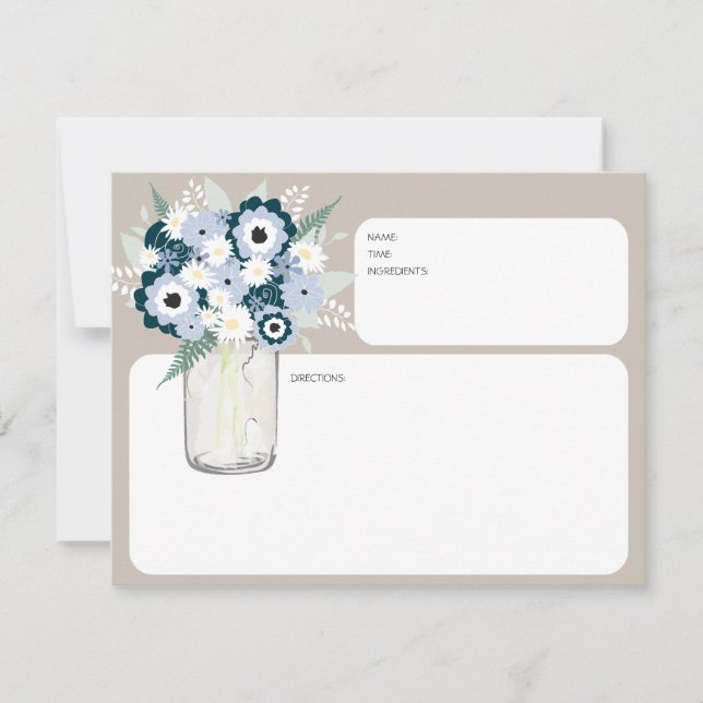 Flores em Pote de Vidro Mason Receitas (Frente)