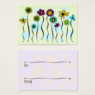Flores Em Uma Etiqueta De Presente