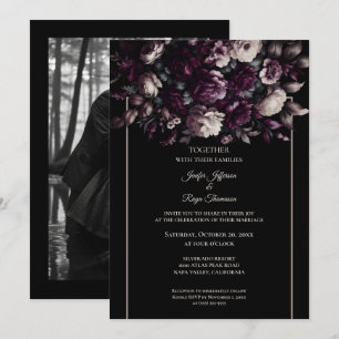 Flores escuras e sombrias Convite de casamento gót