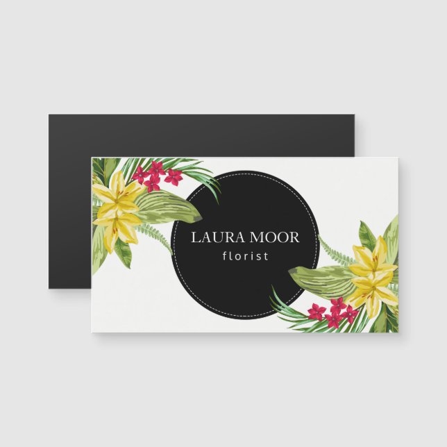 Flores Exóticas E Círculo Negro (Frente/Verso)