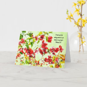 Flores Fé Bíblia Verso Enviando Cartão de Oração