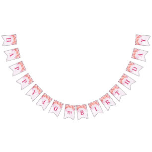 Flores felizes da aguarela do rosa da bandeira do