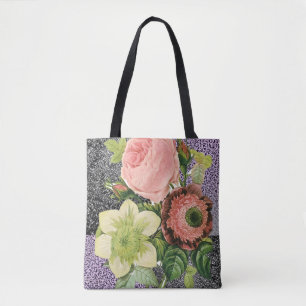 flores florais de tote bag