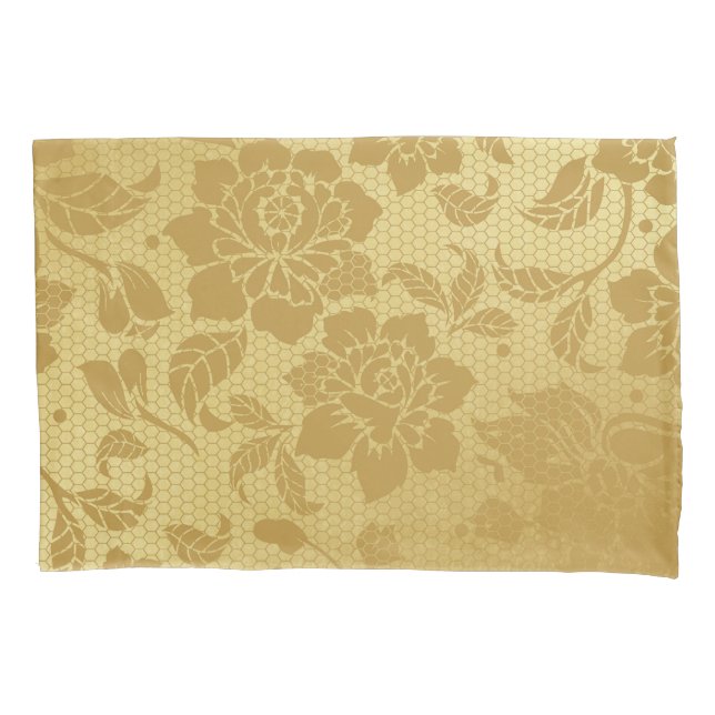 Flores Florais Elegante do Ouro Dourado Honeycomb (Frente)