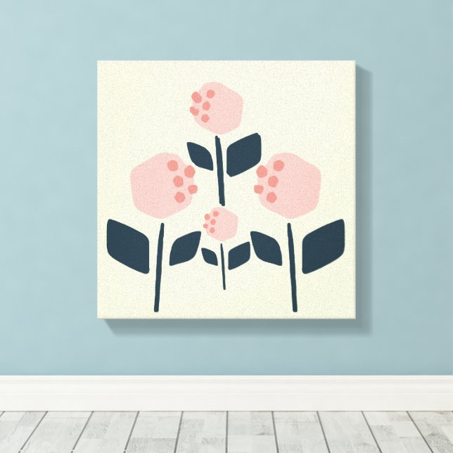 Flores Geométricas Minimalistas - Parede Canvas Mo (Insitu(piso de madeira))