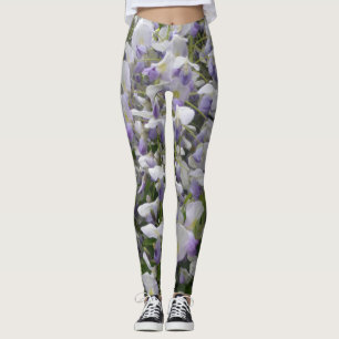 Flores grandes Legging das glicínias