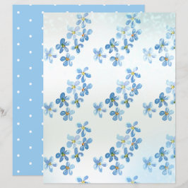 Flores Grávidas De Cores Azuis, Papel Escarlate