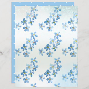 Flores Grávidas De Cores Azuis, Papel Escarlate