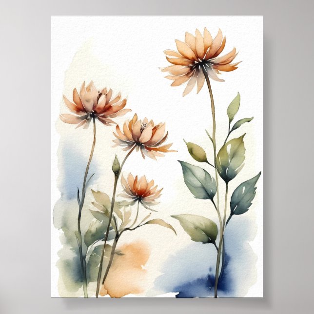 Flores: Impressão por Aquarela (Frente)