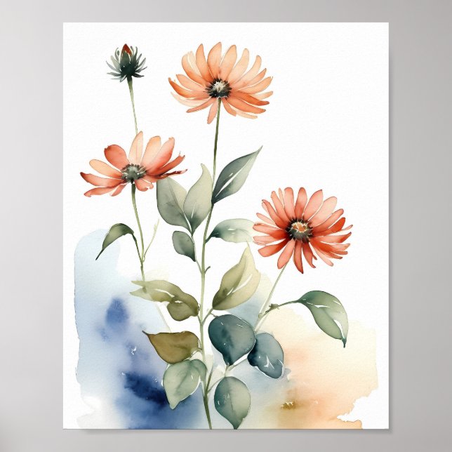 Flores: Impressão por Aquarela (Frente)