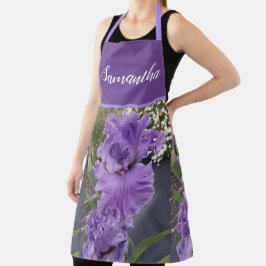 Flores Íris Lavandas Roxas Apron Lilac