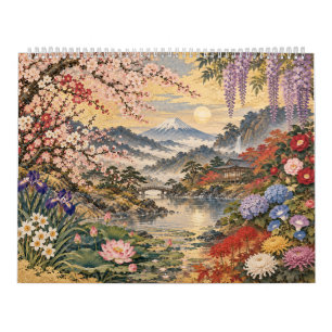 Flores Japonesas Calendário 2027 Inspirado em Uk