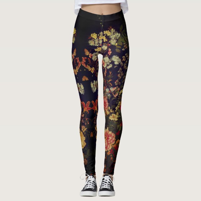 FLORES JAPONESES Leggings (Frente)