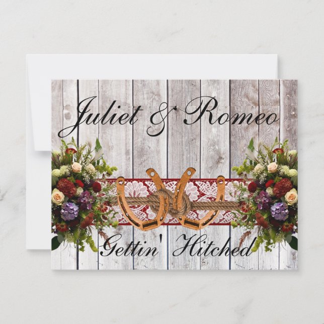 Flores, Lace & Ferraduras, Casamento de Fita Verme (Frente)