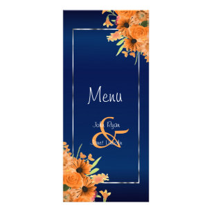 Flores Laranja bonito no Marinho Azul - Menu