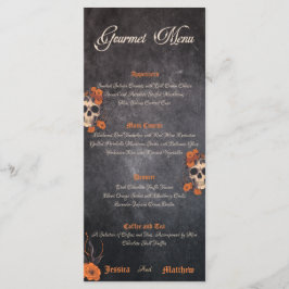 Flores laranja elegante menu simples gourmet