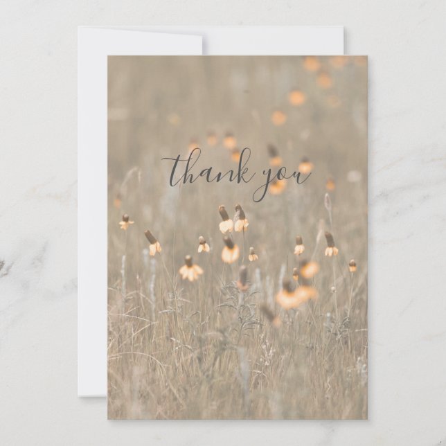 Flores Laranja Selvagens Em Cartões de agradecimen (Frente)