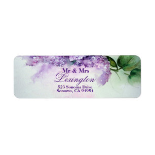Flores Lilac Elegantes Endereço Etiquetas de Devol